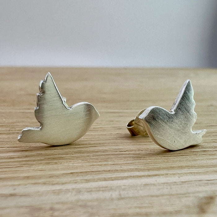 Silberohrstecker - handgemachter Vogel