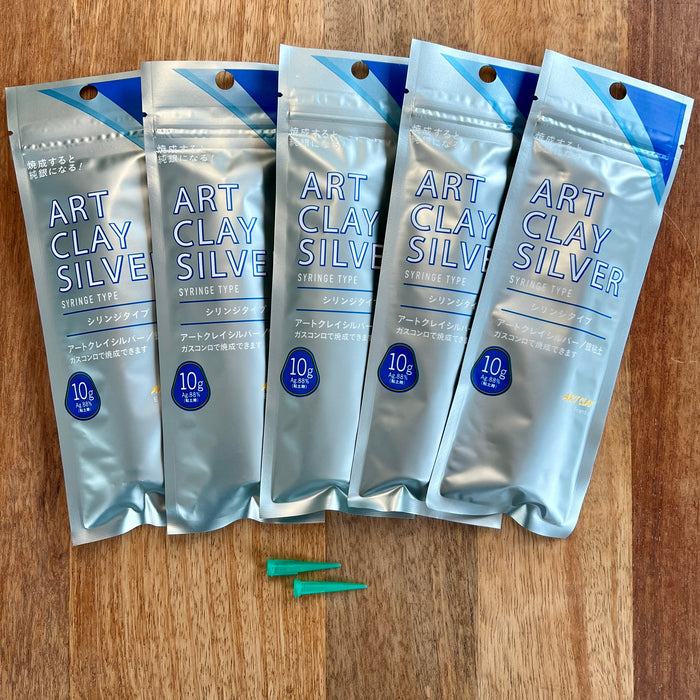 Art Clay Silver Spritzen - 5 x 10g inkl. 2 Tüllen