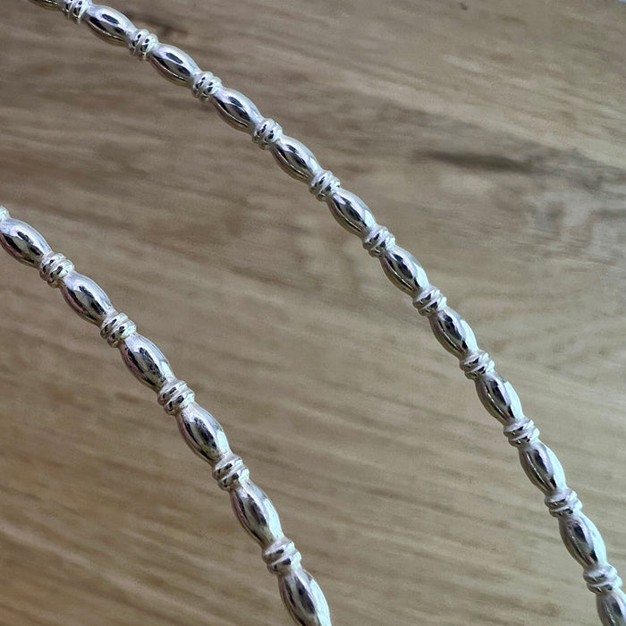 Perlendraht mit oliven Perlen aus Sterling Silber, Silberdraht 925, für Ringherstellung