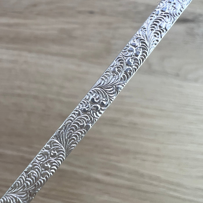 Silberdraht Floral aus Sterling Silber 925, mit floraler Prägung, für Ringherstellung