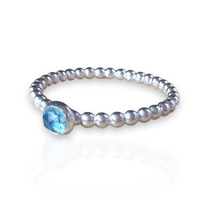 Topas Ring Tiffany - echter Topas mit 4 mm Durchmesser